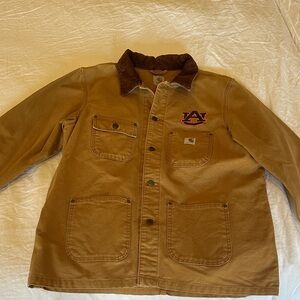 Carhartt Men's Tan Field Jacket with Embroidered Auburn Tigers Patch